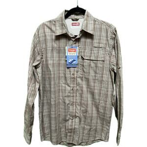 Wrangler Plaid Long Sleeve Button-Up Shirt Moisture Wicking Small New